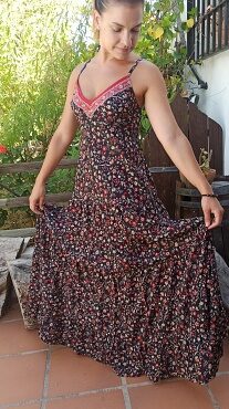 Vestido largo sari florecillas